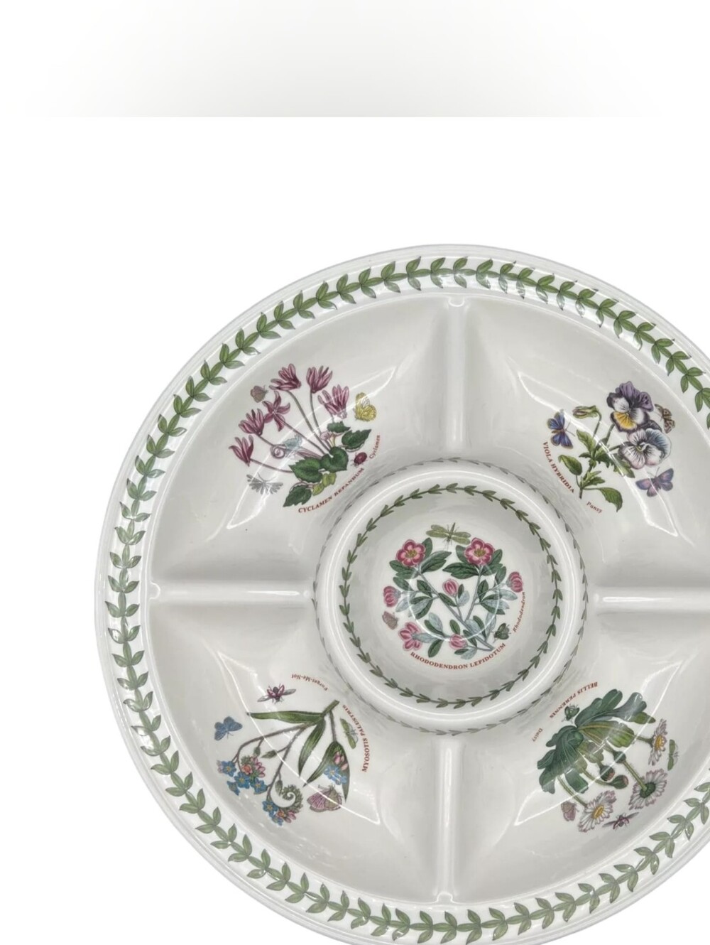 Portmeirion White & Green Botanical Divided Serving Platter